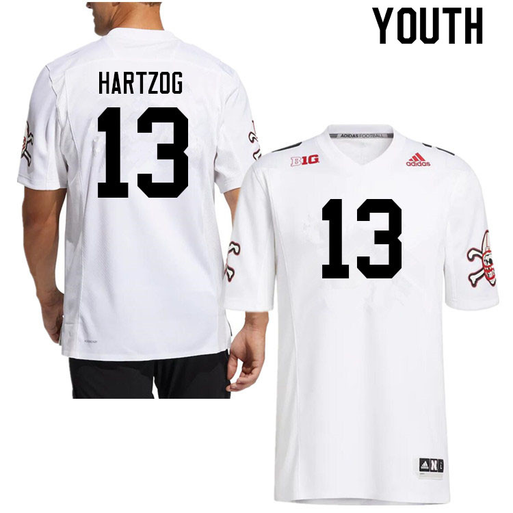 Youth #13 Malcolm Hartzog Nebraska Cornhuskers College Football Jerseys Sale-Strategy - Click Image to Close